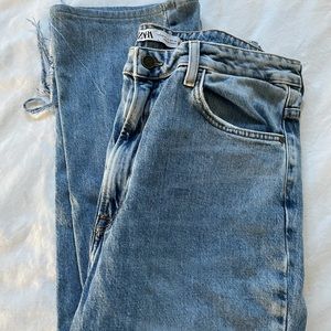 Zara split hem ripped flares